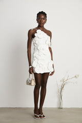 Liane White Floral Off-Shoulder Mini Dress - Threadford