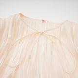 Eugénie Neutral Fully Pleated Ruffled Mini Dress - Threadford