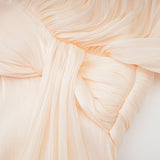 Eugénie Neutral Fully Pleated Ruffled Mini Dress - Threadford