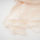 Eugénie Neutral Fully Pleated Ruffled Mini Dress - Threadford
