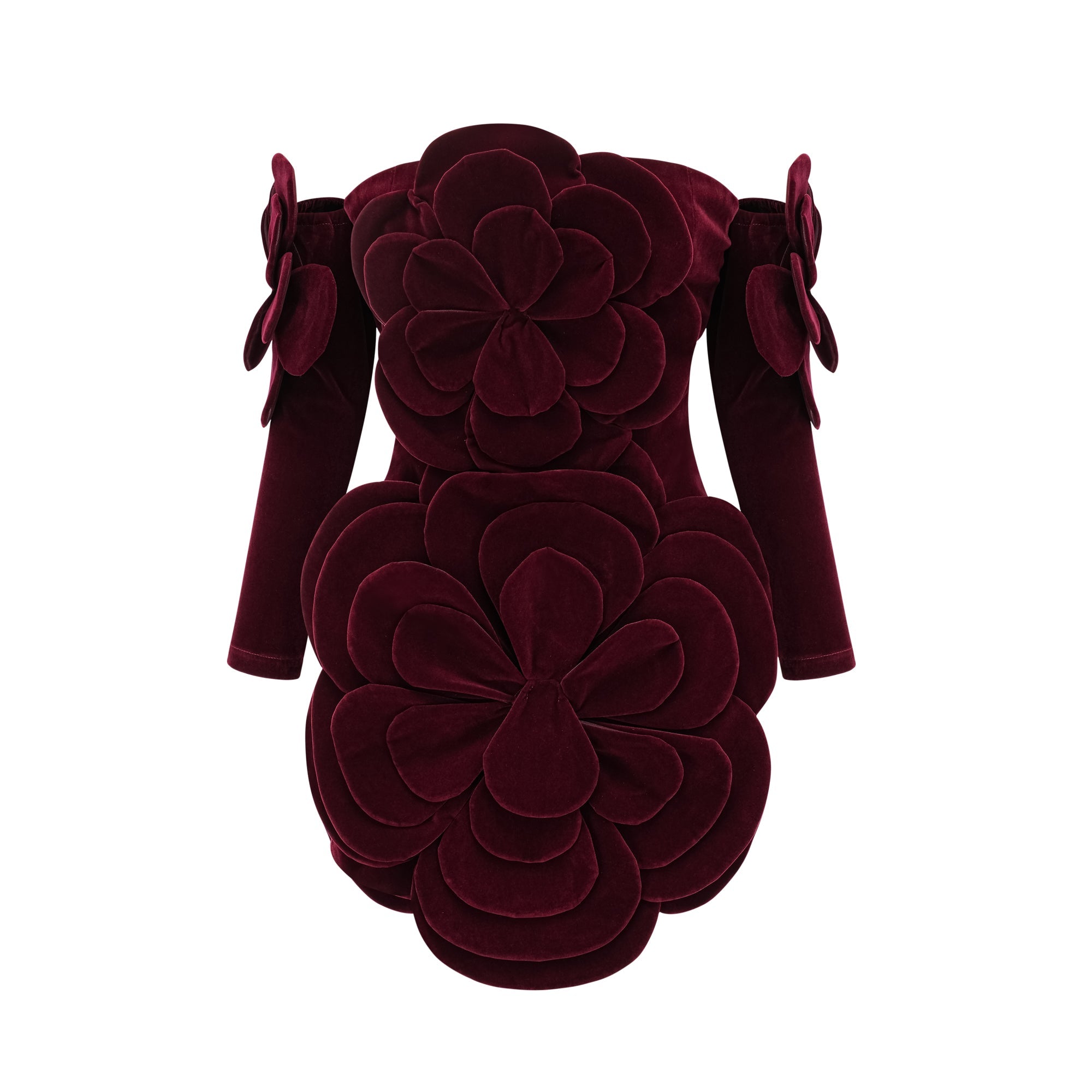 Azura Red Floral Appliqué Mini Dress - Threadford
