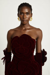 Azura Red Floral Appliqué Mini Dress - Threadford