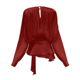 Eugénie Red Fully Pleated Ruffled Mini Dress - Threadford