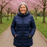 Helsa Long Padded Jacket | Dark Blue - Threadford