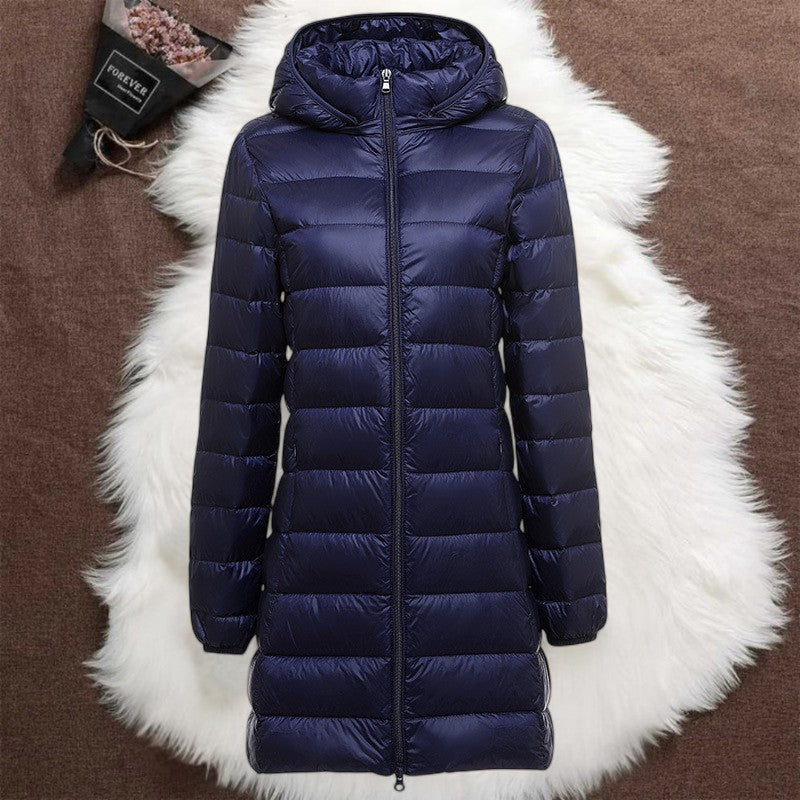Helsa Long Padded Jacket | Dark Blue - Threadford