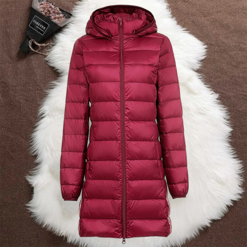 Helsa Long Padded Jacket | Dark Red - Threadford