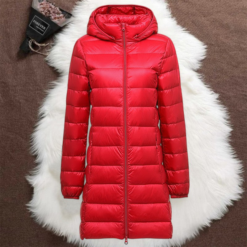 Helsa Long Padded Jacket | Red - Threadford