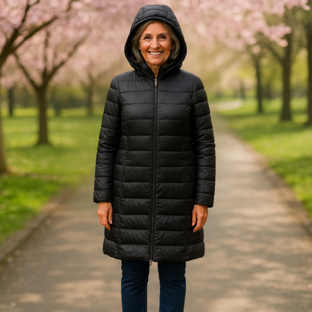 Helsa Long Padded Mid Jacket | Black - Threadford