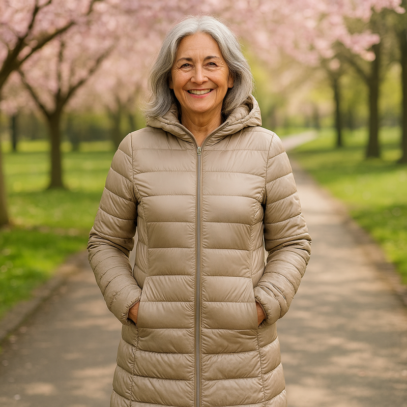 Helsa Long Padded Mid Jacket | Champagne - Threadford