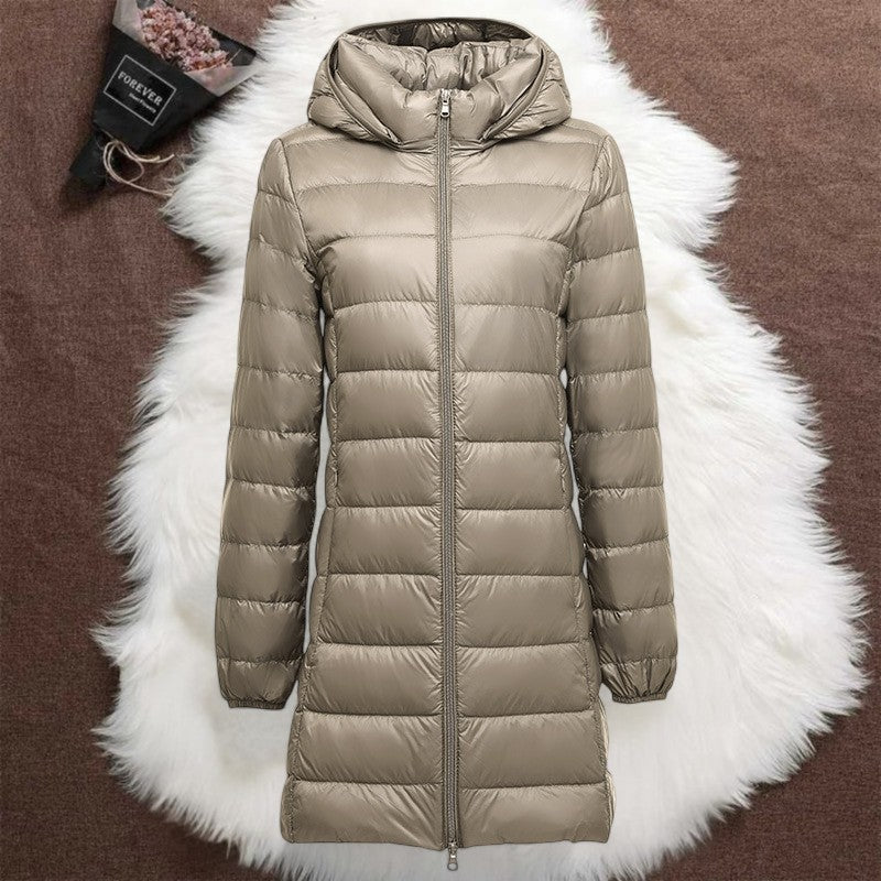 Helsa Long Padded Mid Jacket | Champagne - Threadford