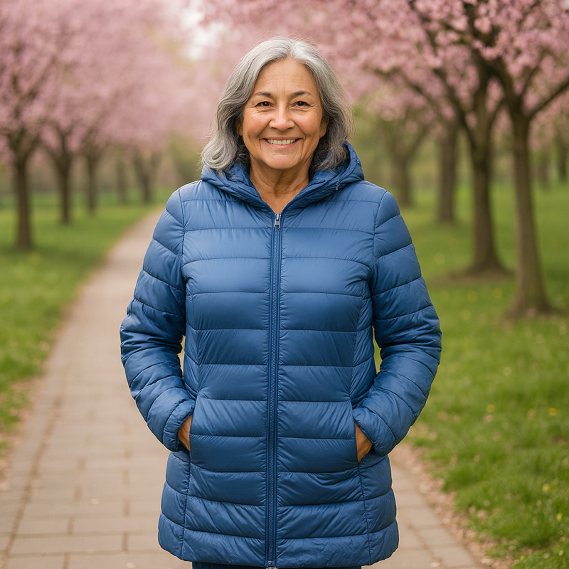 Helsa Long Padded Mid Jacket | Indigo - Threadford