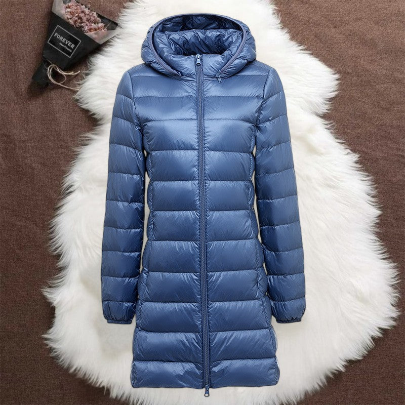Helsa Long Padded Mid Jacket | Indigo - Threadford