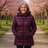 Helsa Long Padded Mid-Season Jacket | Purple - Threadford