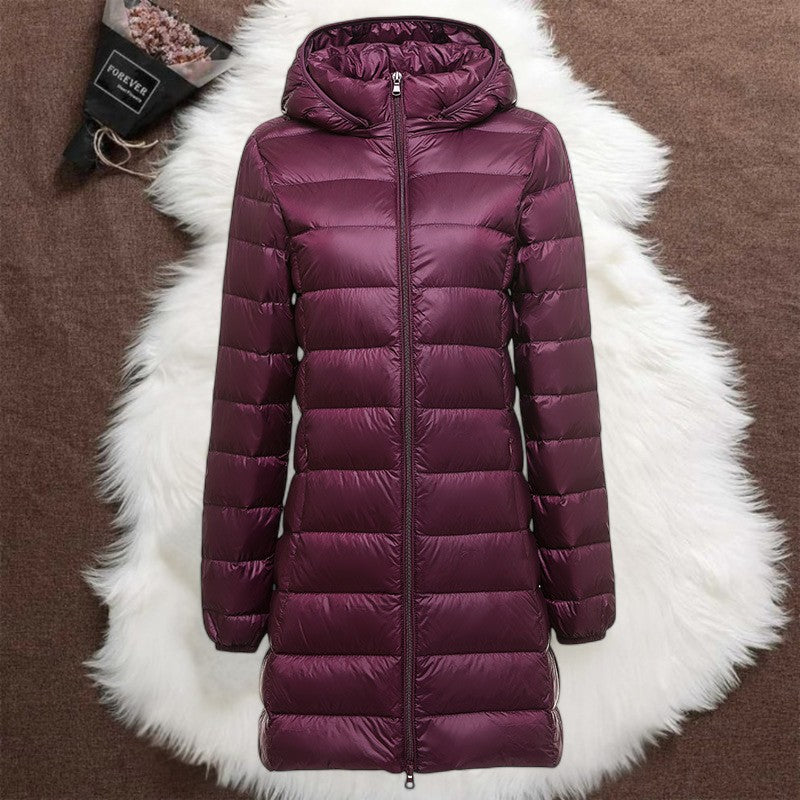 Helsa Long Padded Mid-Season Jacket | Purple - Threadford