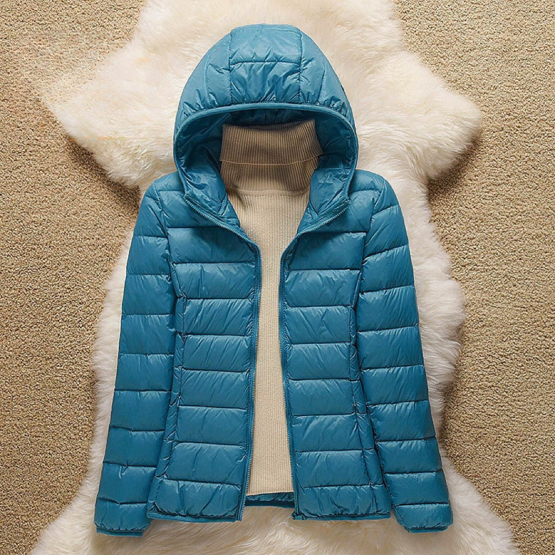 Metta Padded Mid Jacket | Ocean Blue - Threadford