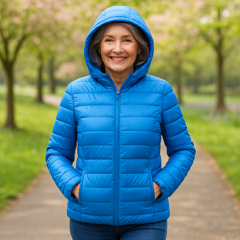 Metta Padded Mid-Season Jacket | Heavenly Blue - Threadford