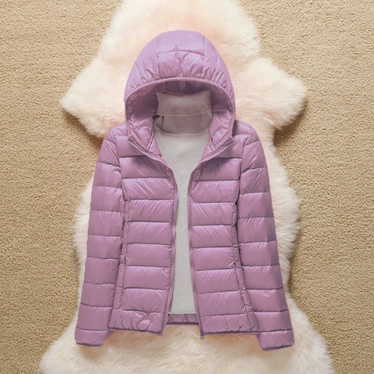 Metta Padded Mid-Season Jacket | Lilac - Threadford