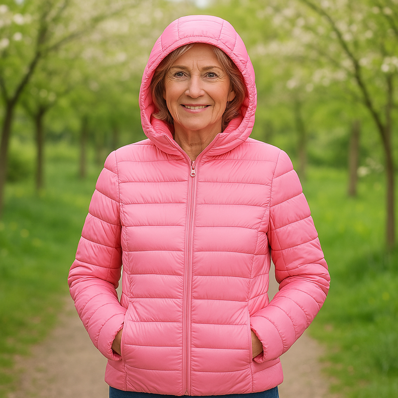 Metta Padded Mid-Season Jacket | Pink - Threadford