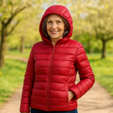 Metta Padded Mid-Season Jacket | Red - Threadford
