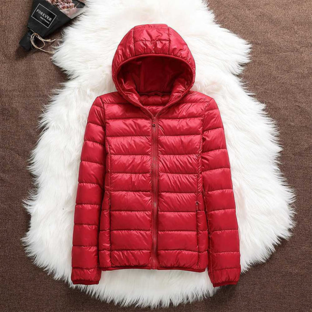Metta Padded Mid-Season Jacket | Red - Threadford