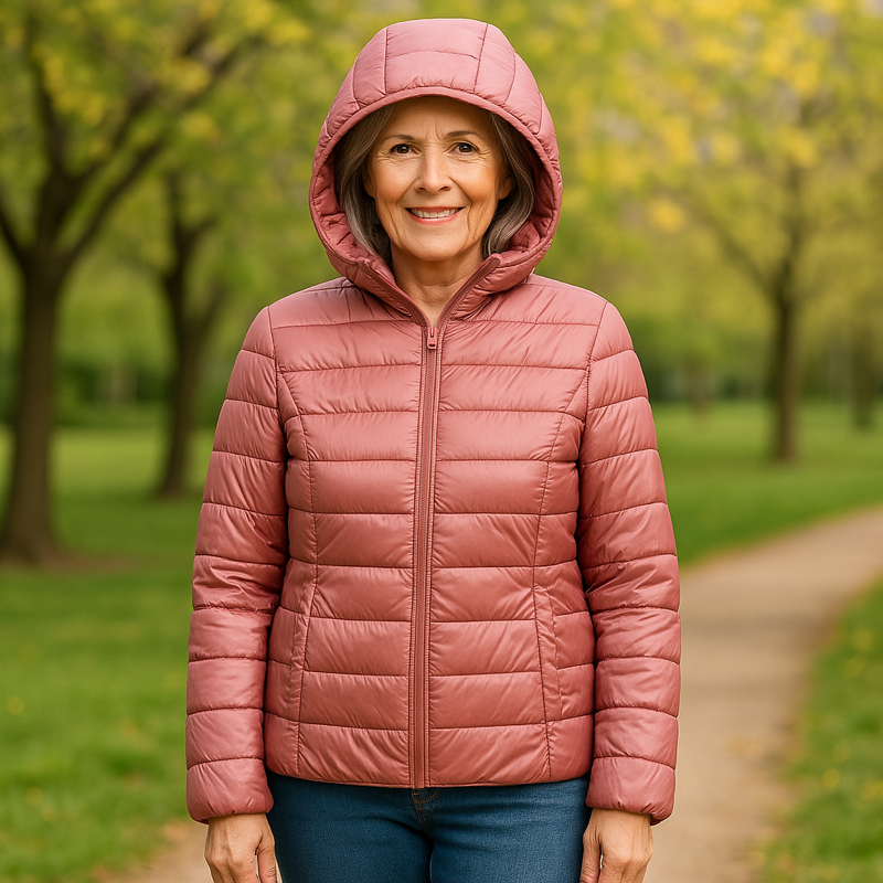 Metta Padded Mid-Season Jacket | Salmon - Threadford