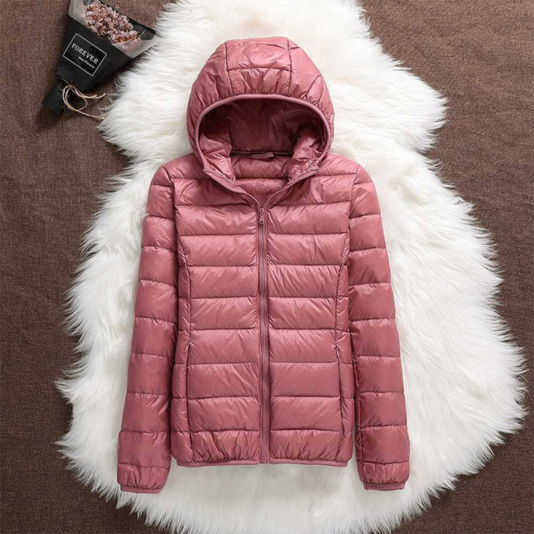Metta Padded Mid-Season Jacket | Salmon - Threadford