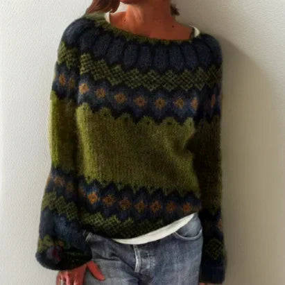 Silvia – Elegant Geometric Sweater - Threadford