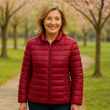 Ulla Lightweight Jacket | Dark Red - Threadford
