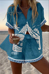 Virina™ | Short Linen Set Monte Fuji - Threadford