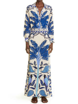 Unique Palm Tree Flower A-line Skirt - Threadford