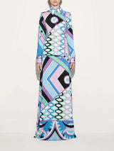 Temperament Printed Hip-hugging Maxi Skirt - Threadford