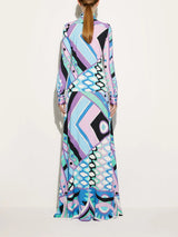 Temperament Printed Hip-hugging Maxi Skirt - Threadford