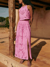 Unique Exquisite Hollow Lace Long A-Line Skirt - Threadford
