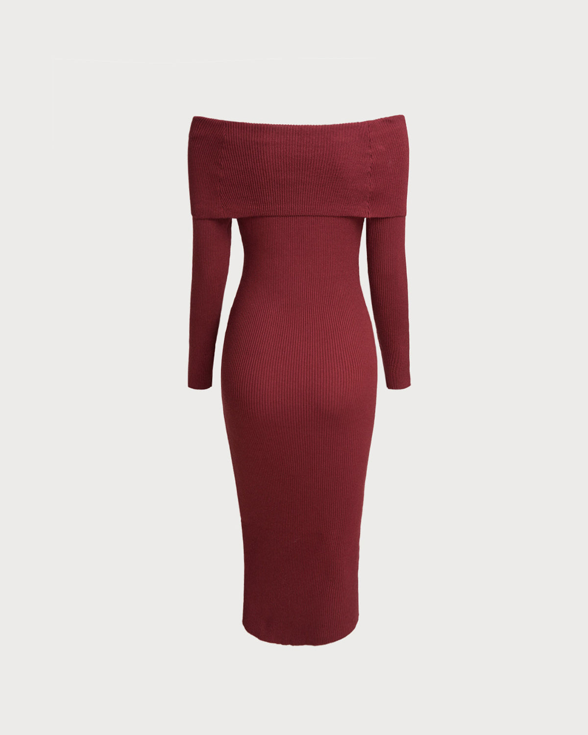Red Off The Shoulder Bodycon Sweater Dress - Threadford