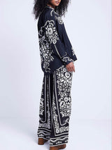 Unique Western Floral Print Oversized Loose Shirt - Threadford