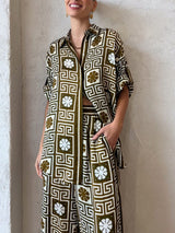 Unique Pattern Print Loose Shirt - Threadford