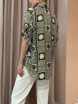 Unique Pattern Print Loose Shirt - Threadford