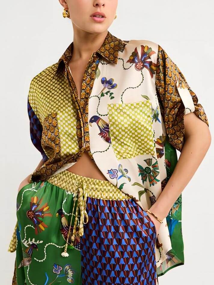 Special Folk Style Printed Loose Shirt - Threadford