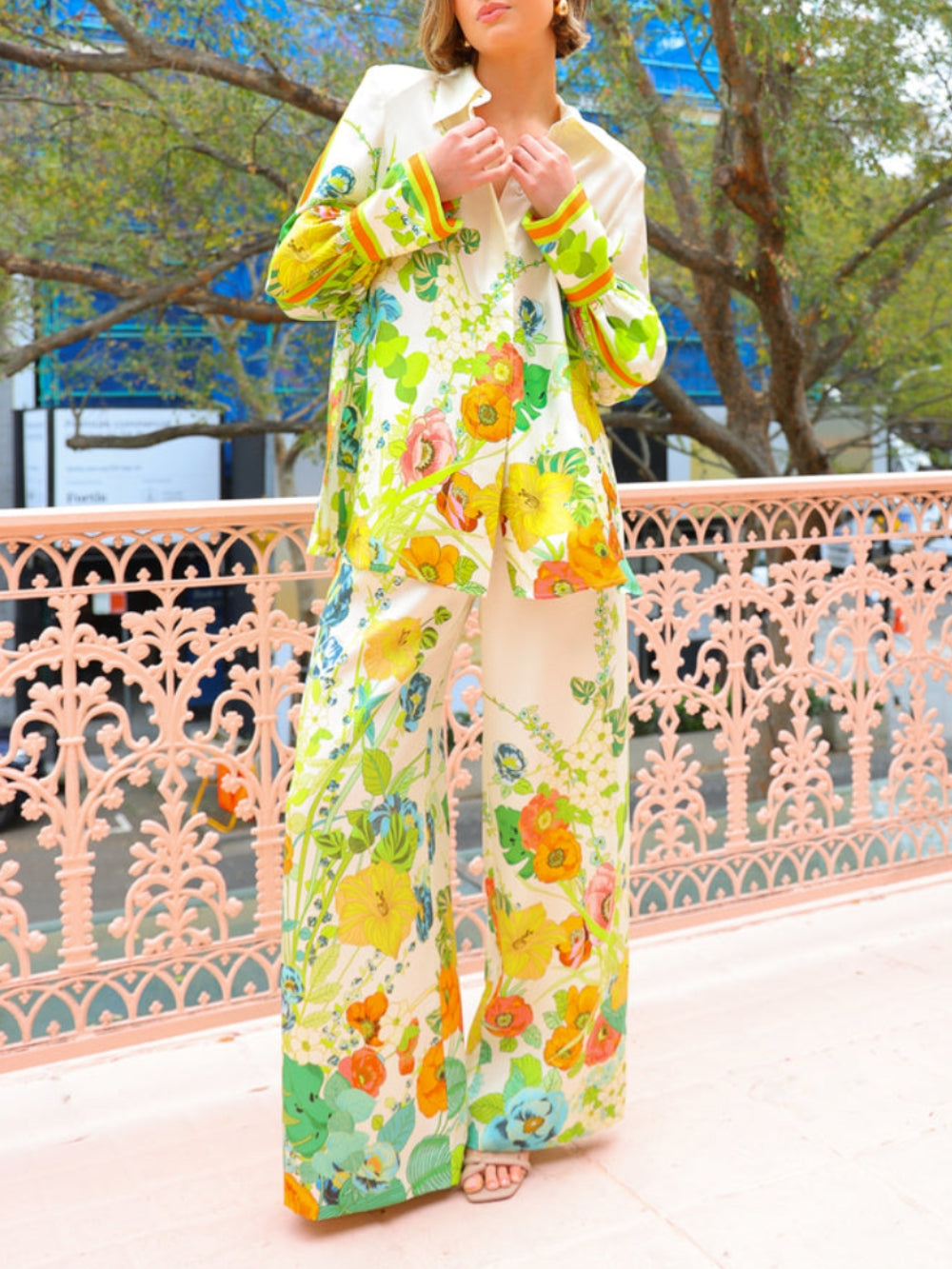 Tailored Silhouette Floral Print Top - Threadford