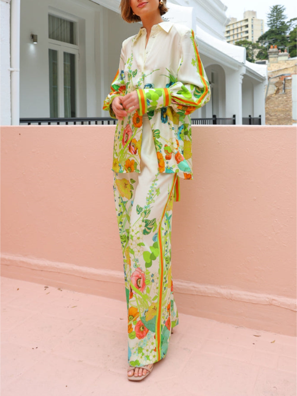 Tailored Silhouette Floral Print Top - Threadford