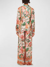 Unique Flower Print Slit Blouses - Threadford