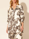 Exquisite Floral Print Loose Oversized Shirt - Threadford