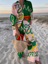 Unique Pink And Green Two-Color Patchwork Print Holiday Set - Threadford