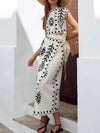 Ethnic Print Crop Top & Tire-up Wrap Midi Skirt Set - Threadford