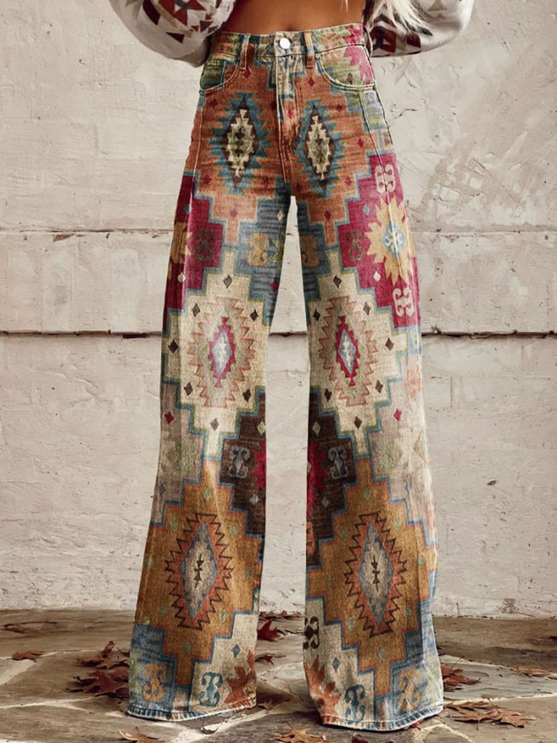 Léa - Retro Chevron Trousers - Threadford