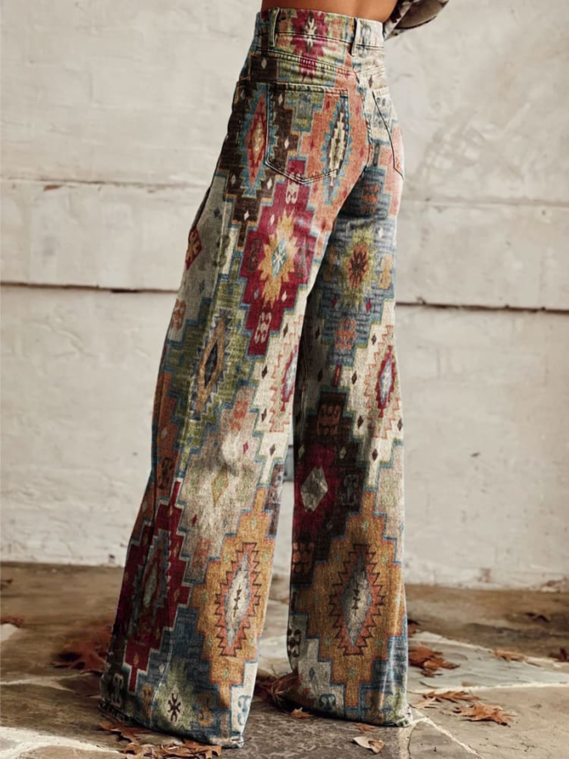 Léa - Retro Chevron Trousers - Threadford