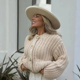 Bella | Chunky Knit V-Neck Cardigan for Women