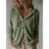Camille | Women's Hooded Button-Front Knit Cardigan