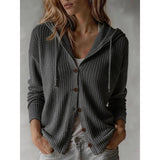 Camille | Women's Hooded Button-Front Knit Cardigan
