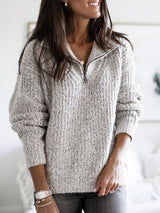Amelia | Women's Cozy Sweater with Relaxed Fit & Half-Zip Collar